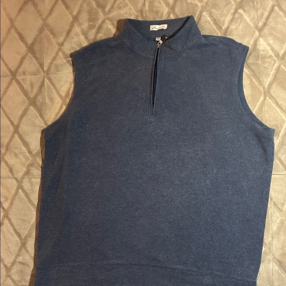 Peter Millar Men's Navy Knit Quarter Zip Pullover Vest XXL